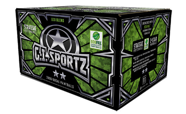 2000 Count G.I. Sportz 2 Star Strategic 50 Cal Paintballs - Adv Metallic Shell - Orange Fill - G.I. Sportz