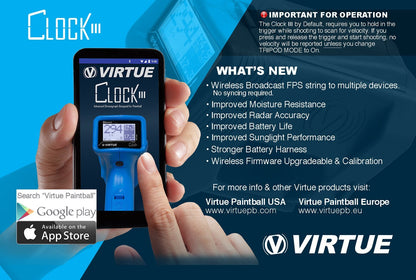 Virtue Clock III Paintball Chronograph - Black - Virtue