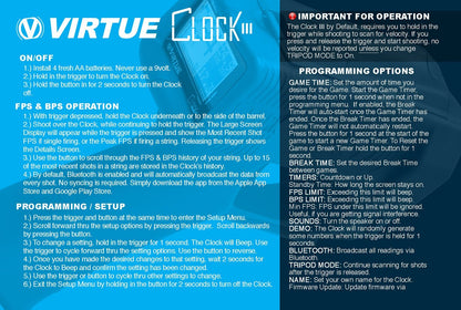 Virtue Clock III Paintball Chronograph - Cyan - Virtue