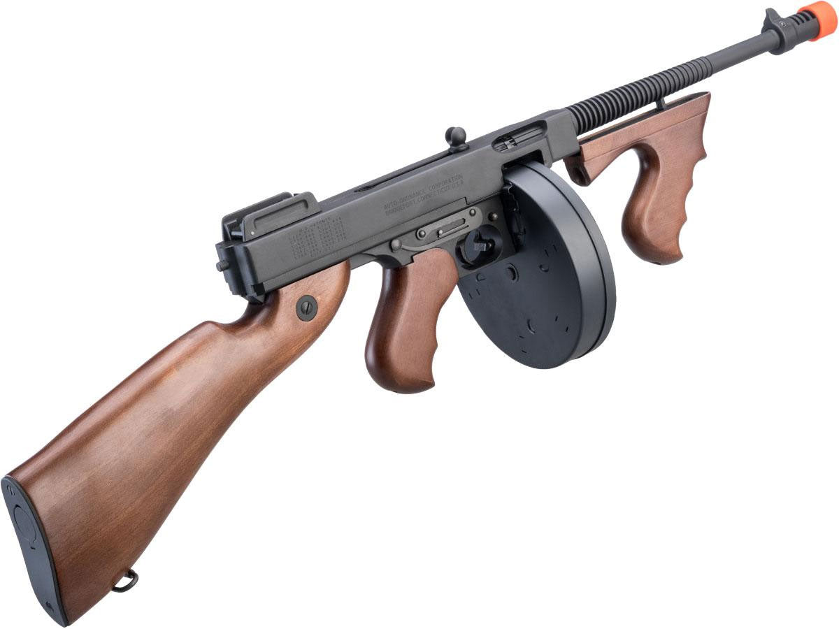 Cybergun Licensed Thompson "Chicago Typewriter" M1928 Pattern Airsoft AEG Rifle w/ MOSFET - Real Wood