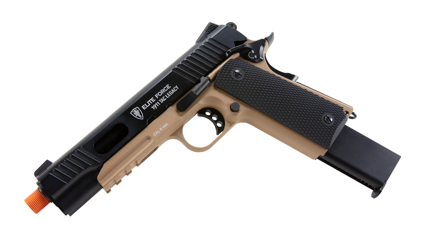 Elite Force 1911 Tac Airsoft Pistol CO2 Blowback - Legacy Edition - Black/Tan