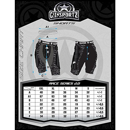 GI Sportz Race 2.0 Slide Shorts - Black - Medium - G.I. Sportz