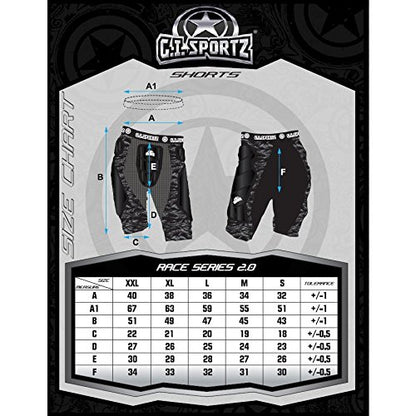 GI Sportz Race 2.0 Slide Shorts - Black - Medium - G.I. Sportz