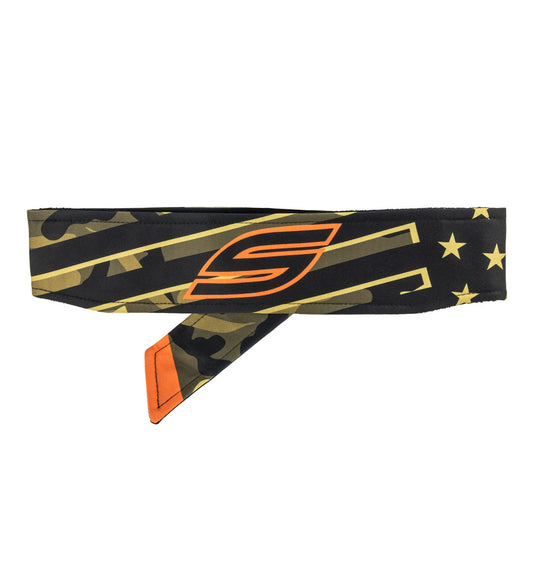 Social Paintball Grit Deluxe Long Tie Headband - American Camo - Social Paintball