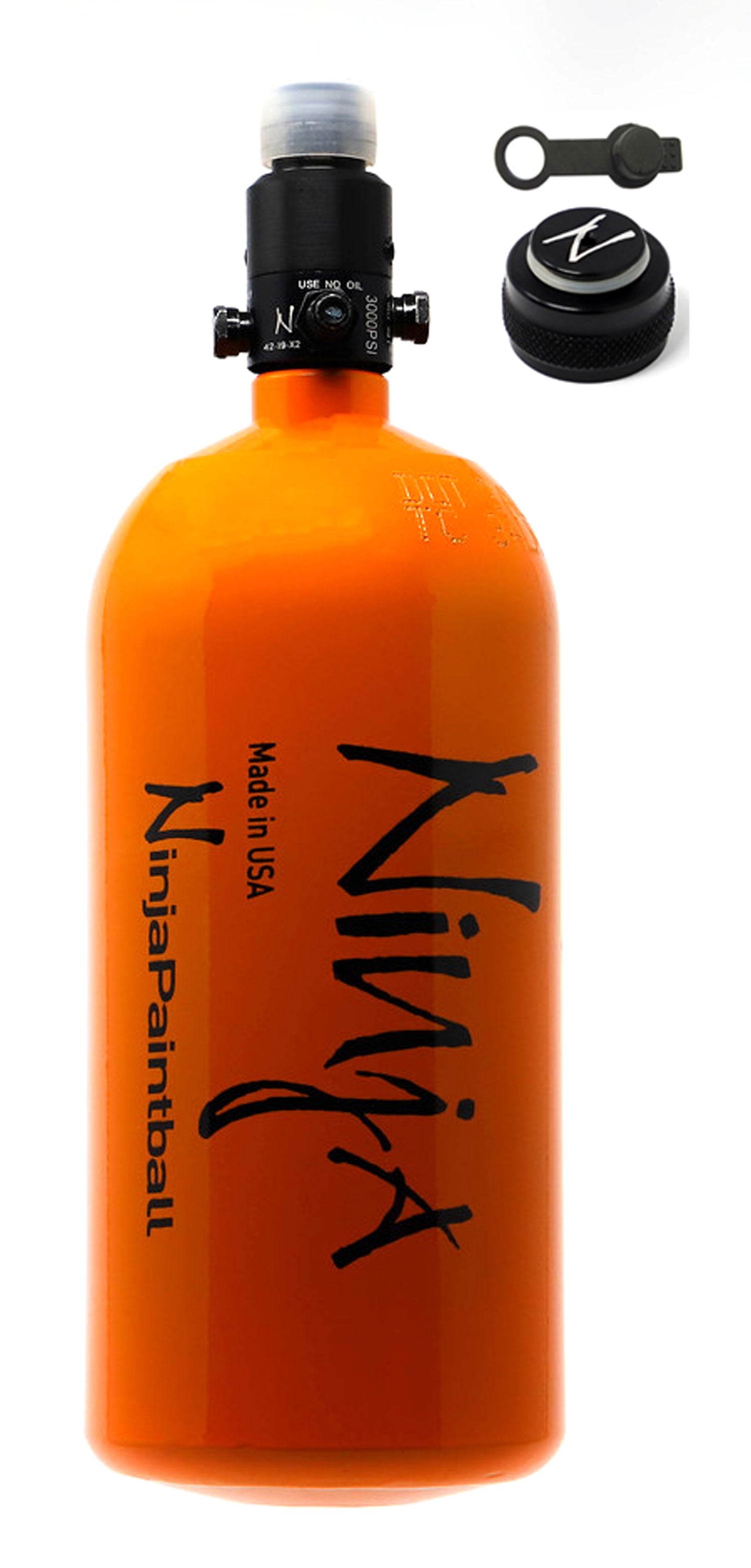 Ninja 48ci 3000psi HPA Tank with Thread Protector/Nipple Cover - Ninja Paintball