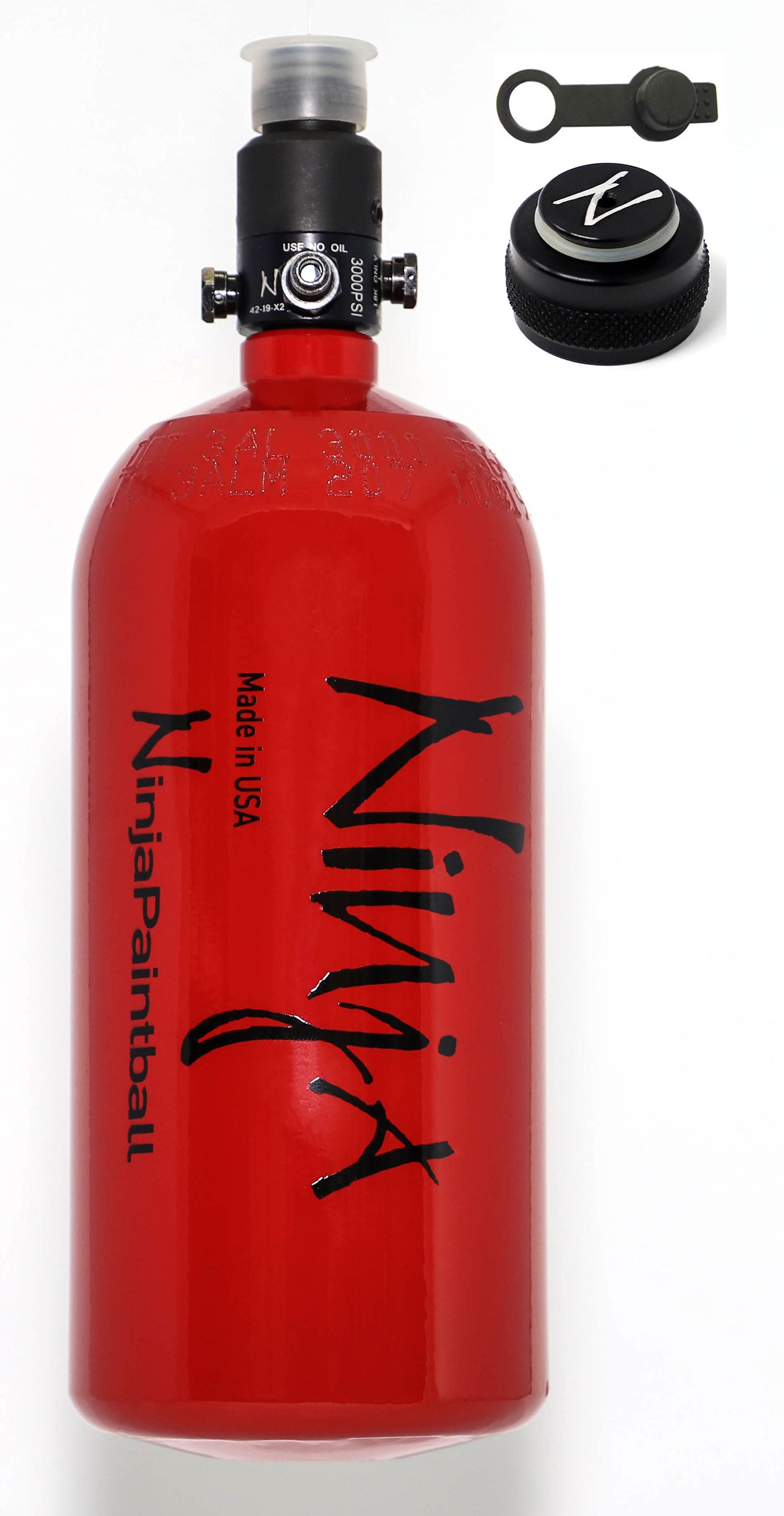Ninja 48ci 3000psi HPA Tank with Thread Protector/Nipple Cover - Ninja Paintball