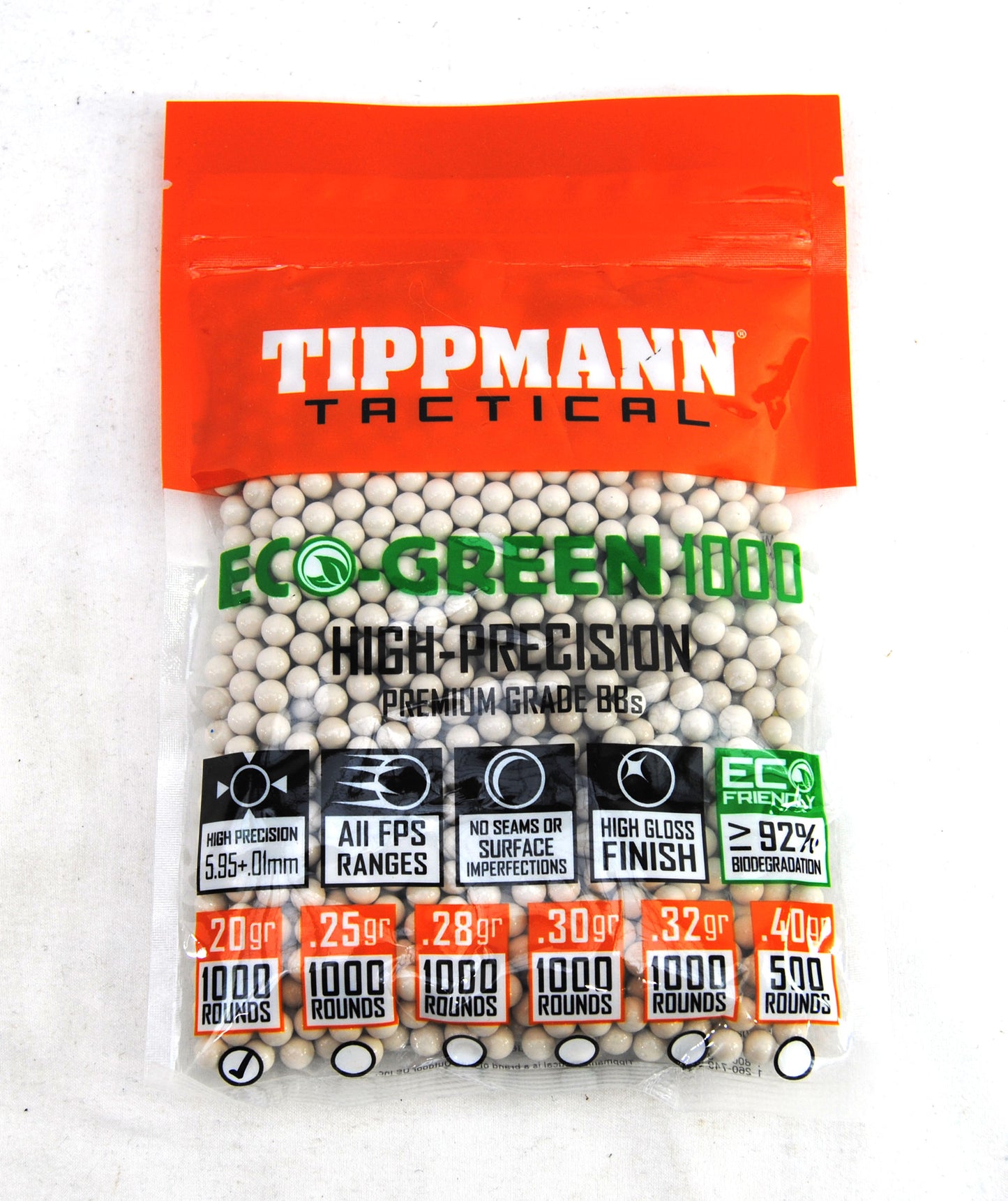 Tippmann Tactical 6mm BBs Eco-Green 1000 Count Bag