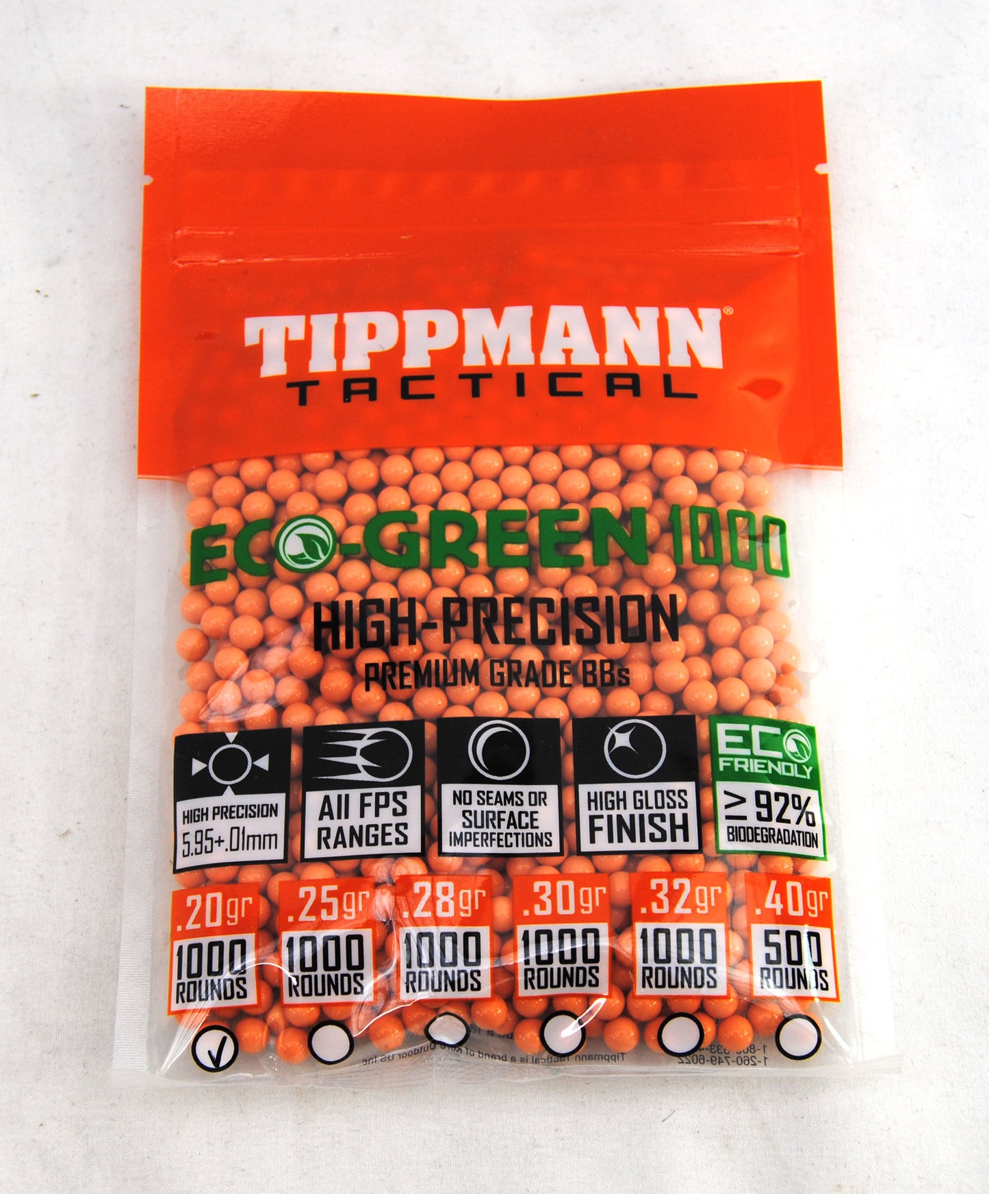 Tippmann Tactical 6mm BBs Eco-Green 1000 Count Bag