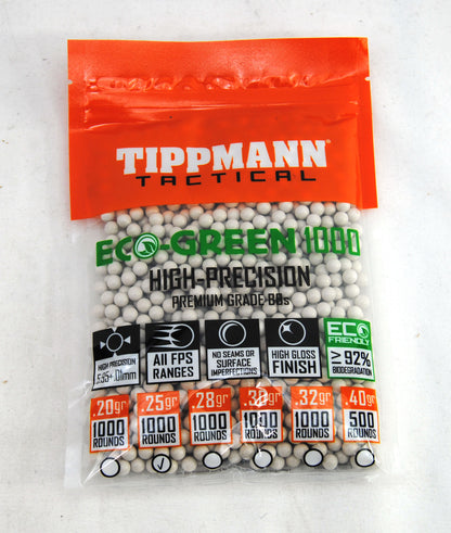 Tippmann Tactical 6mm BBs Eco-Green 1000 Count Bag