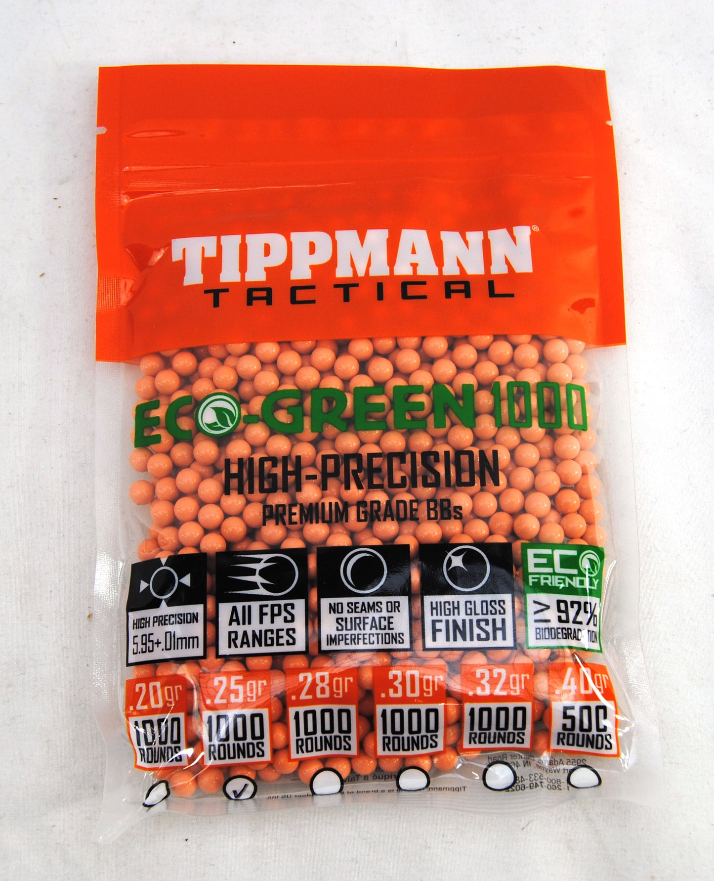 Tippmann Tactical 6mm BBs Eco-Green 1000 Count Bag