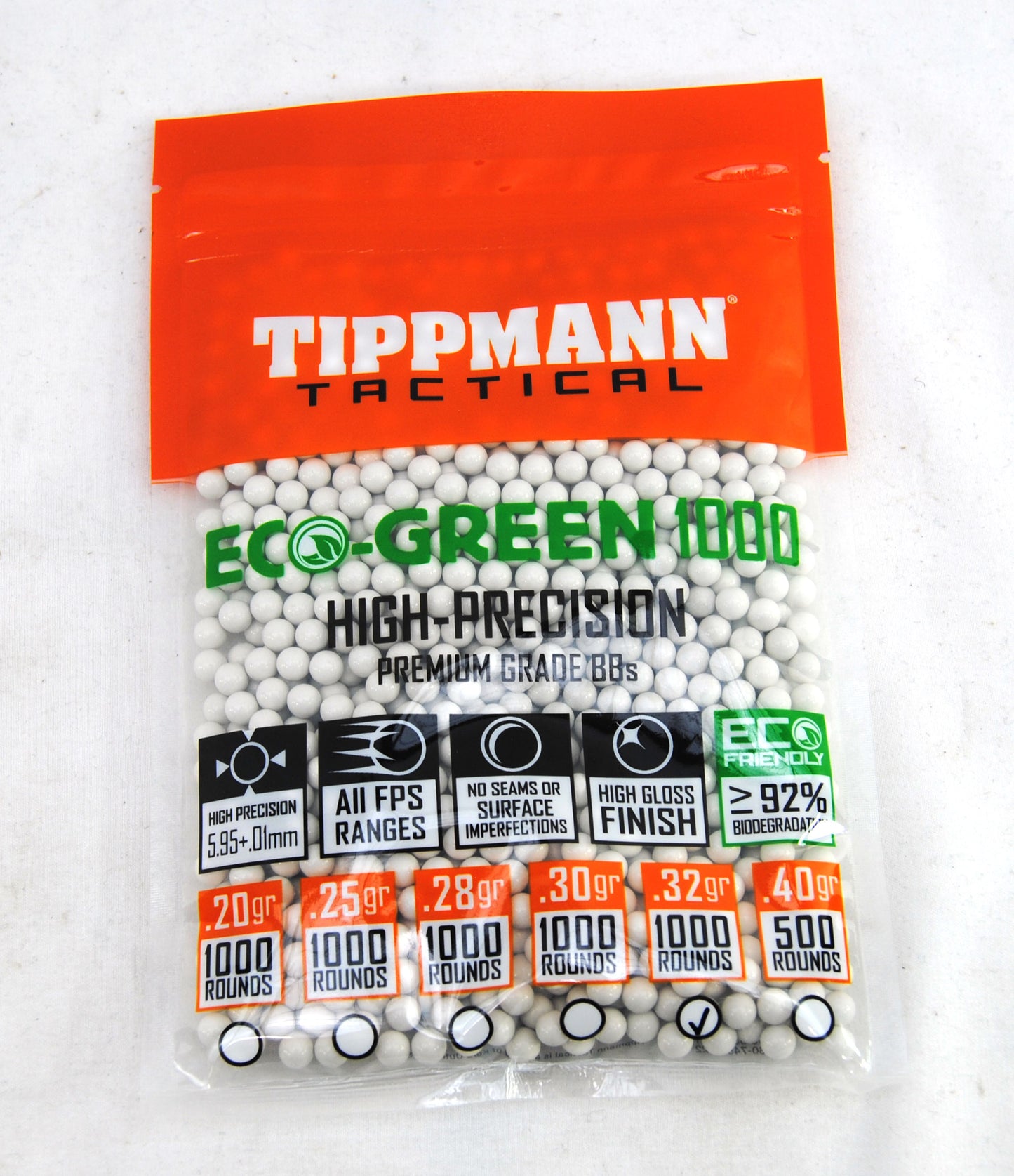 Tippmann Tactical 6mm BBs Eco-Green 1000 Count Bag