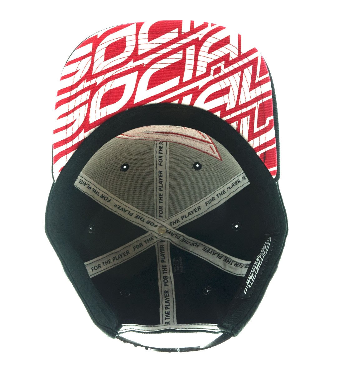 Social Paintball Snapback Hat Red S Logo - Black - Social Paintball