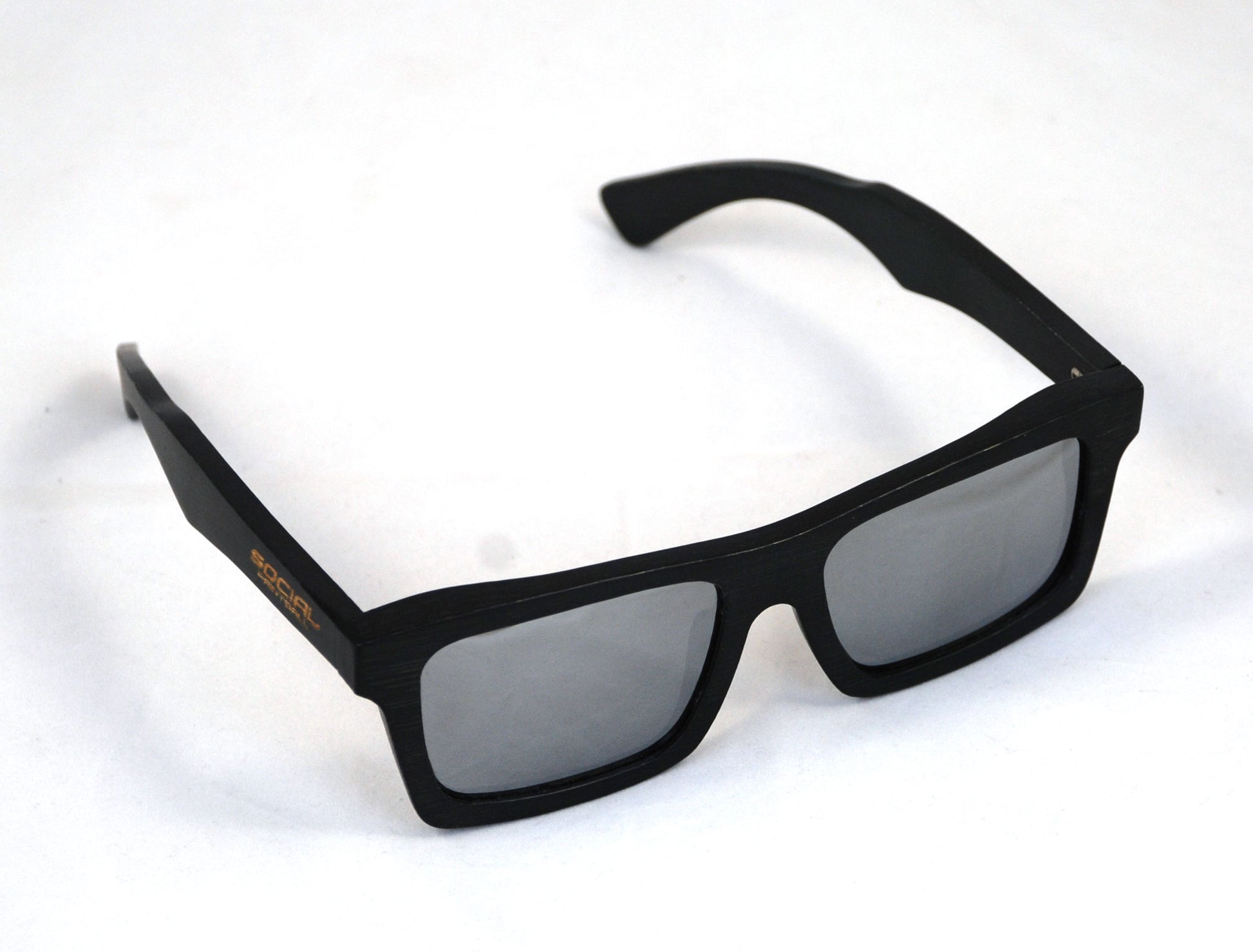 Social Paintball Sunglasses - Black Bamboo with Silver Lens - Social Paintball