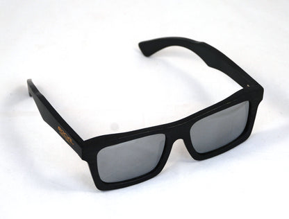 Social Paintball Sunglasses - Black Bamboo with Silver Lens - Social Paintball