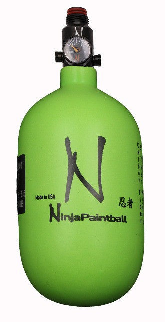 Ninja 68ci 4500psi HPA Tank Dura Lime Green - Ninja Paintball