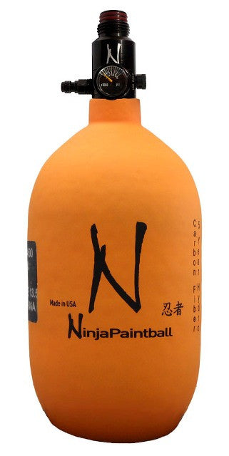Ninja 68ci 4500psi HPA Tank Dura Orange - Ninja Paintball