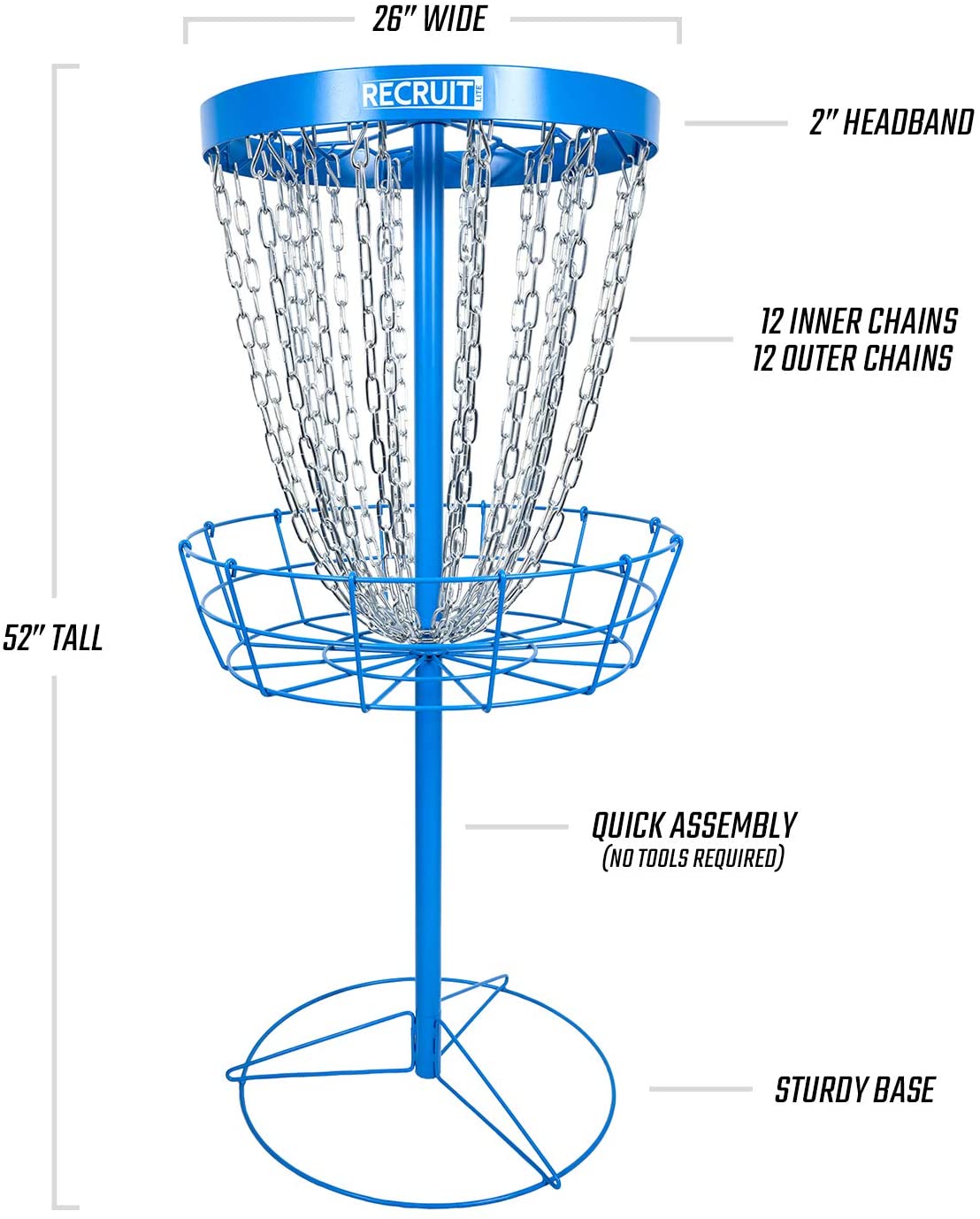 Dynamic Discs Recruit Lite Portable Disc Golf Target (Basket) - Blue
