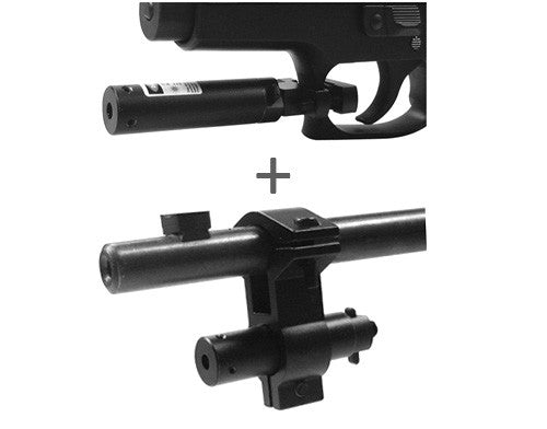 Red Laser Sight with Universal Barrel &amp; Trigger Guard Mount Combo Set - Black - NC Star