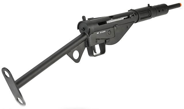 AGM Full Metal WWII MkII Sten British 9mm Full Auto Airsoft AEG SMG - Black - Evike