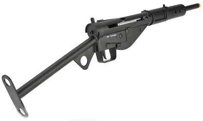 AGM Full Metal WWII MkII Sten British 9mm Full Auto Airsoft AEG SMG - Black - Evike