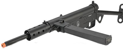 AGM Full Metal WWII MkII Sten British 9mm Full Auto Airsoft AEG SMG - Black - Evike