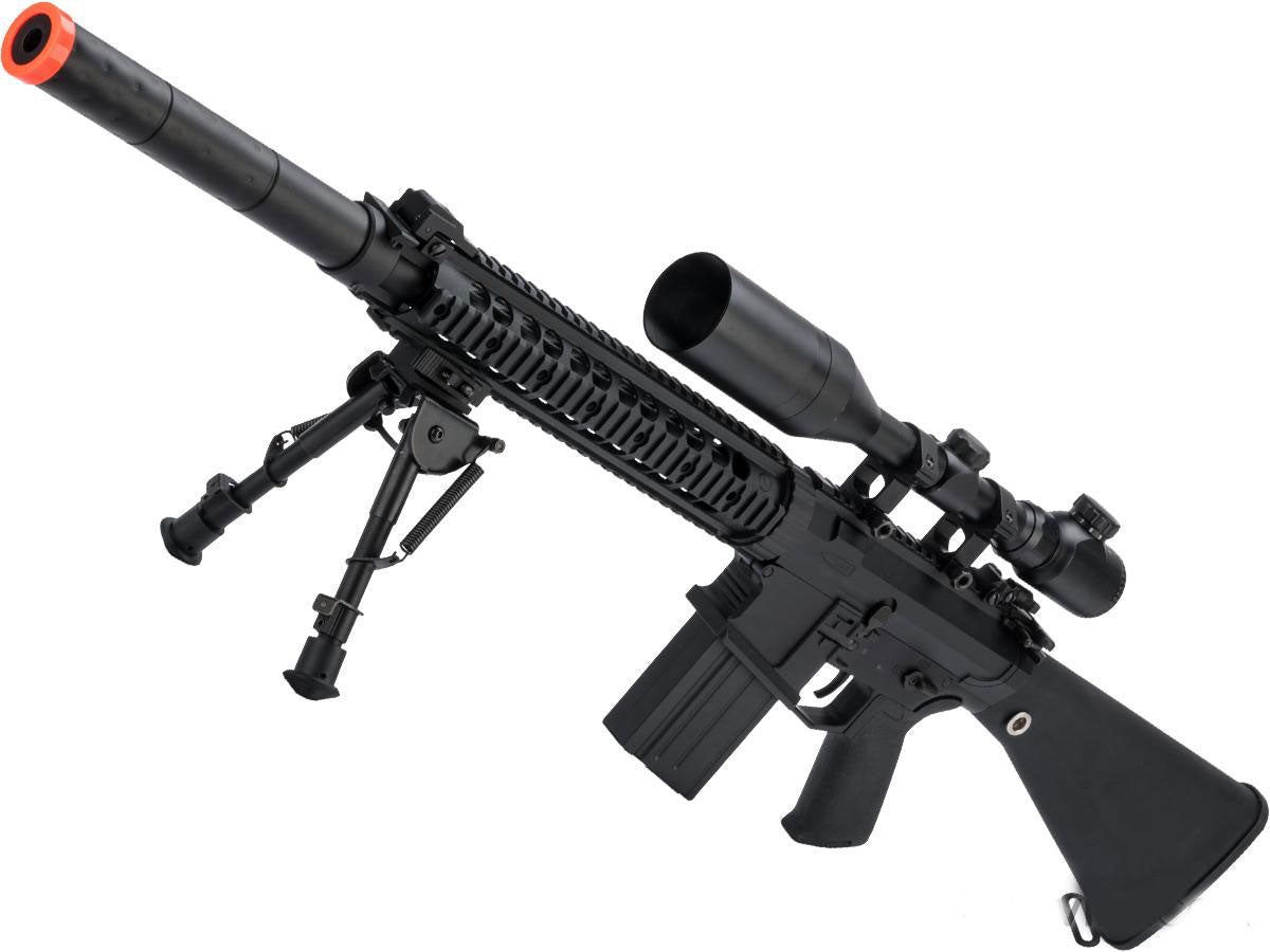 CYMA Platinum SR-25 QBS Airsoft AEG DMR - Black - Evike