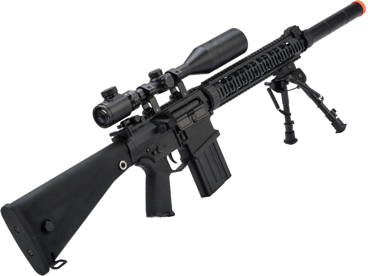 CYMA Platinum SR-25 QBS Airsoft AEG DMR - Black - Evike