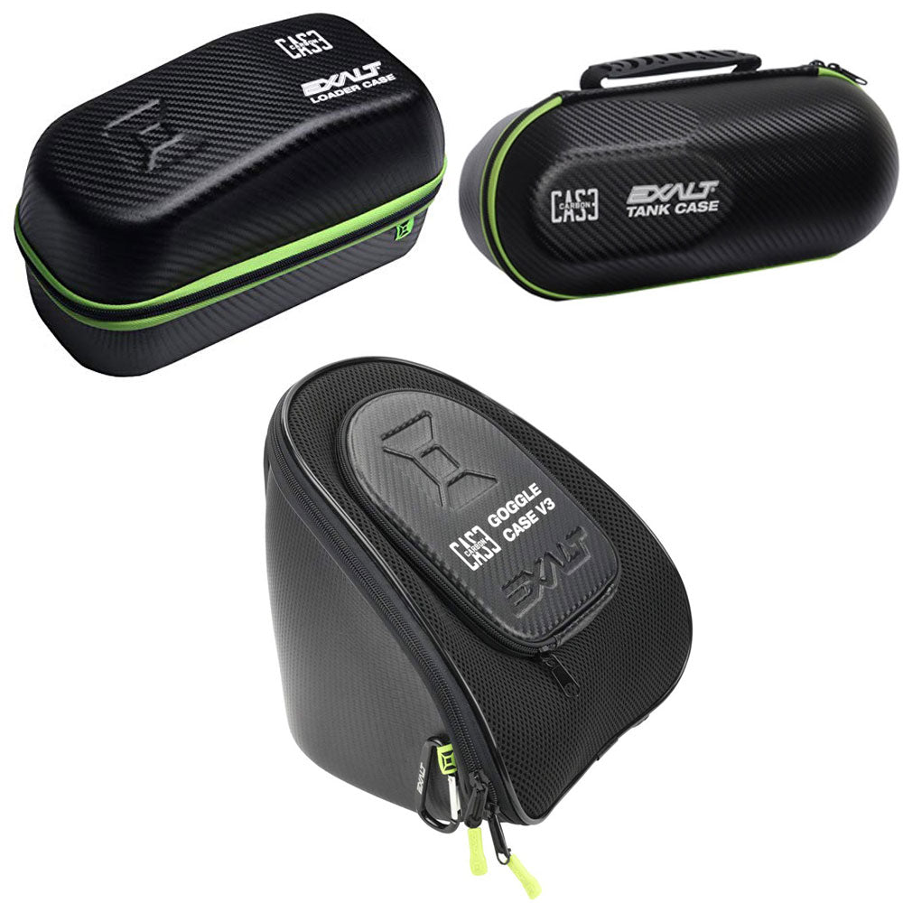 Exalt Paintball Carbon Tank/Loader/Goggle V3 Case Combo - Lime - Exalt