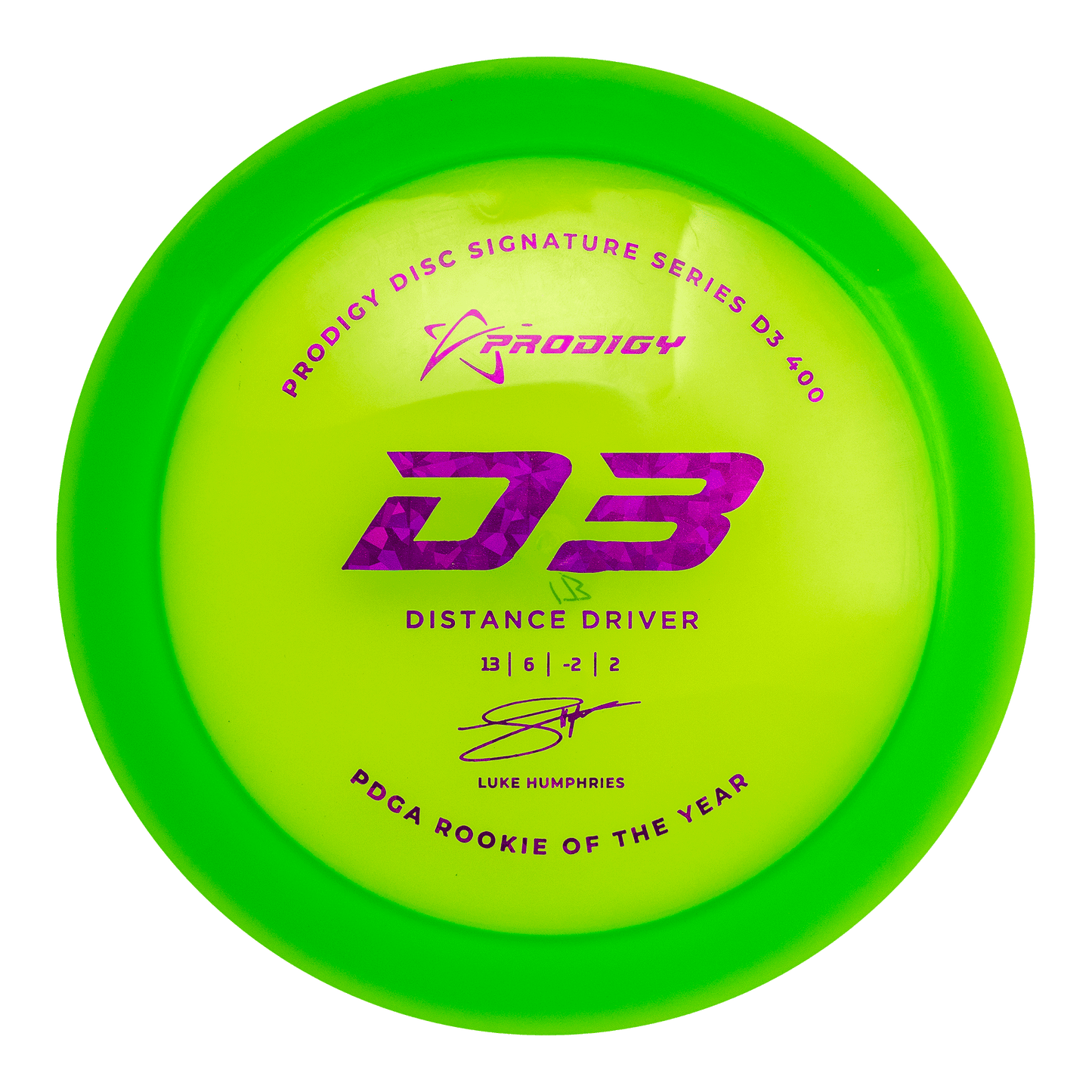 Prodigy D3 Distance Driver Disc - 400 Plastic - Luke Humphries 2022 Signature Series