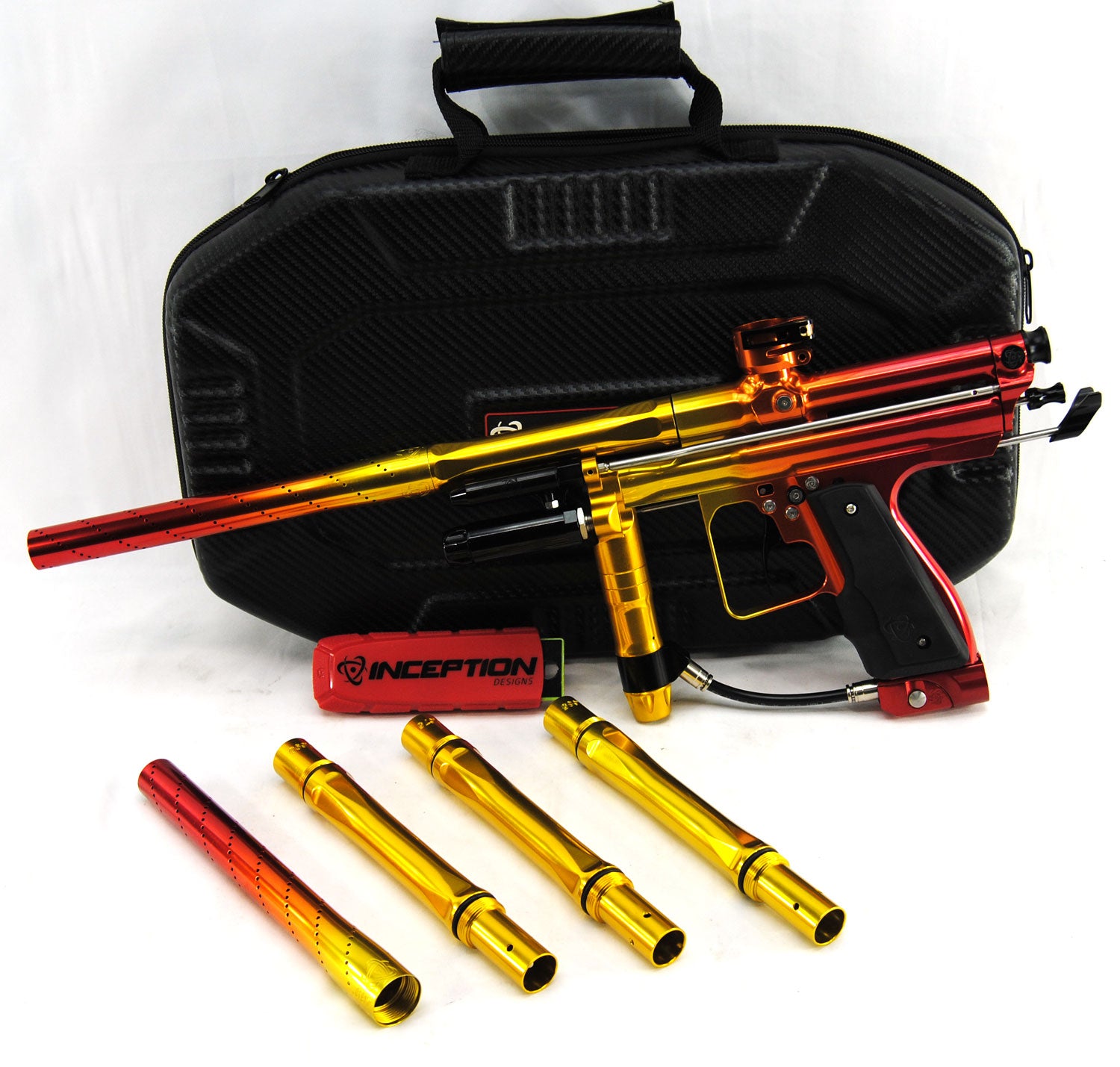 Inception Designs Retro FLE Autococker - Red/Yellow Fade - Inception Designs
