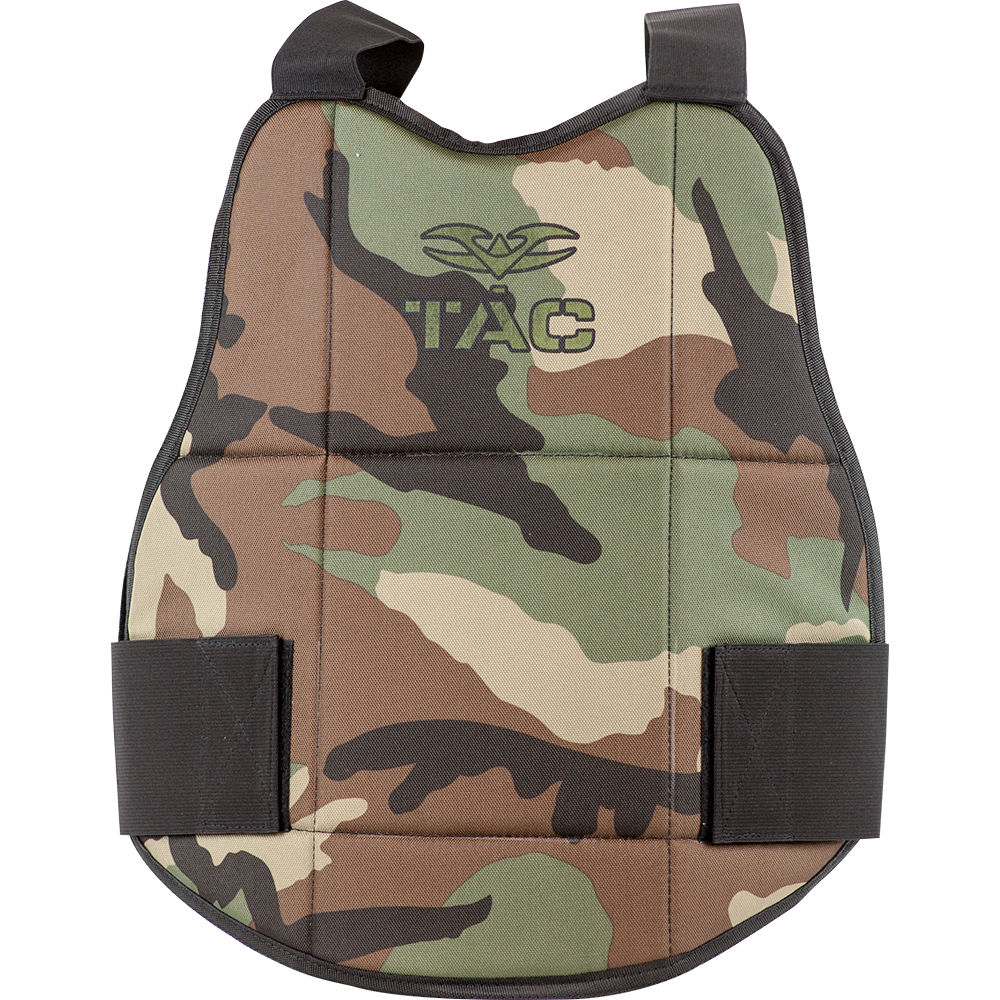 Valken Folding Reversible Chest Protector - Black and Woodland Camo - Valken Paintball