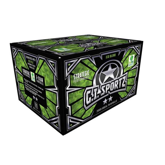 GI Sportz 2 STAR Paintballs - 2000 Count Case - Yellow Shell / Yellow Fill - Empire