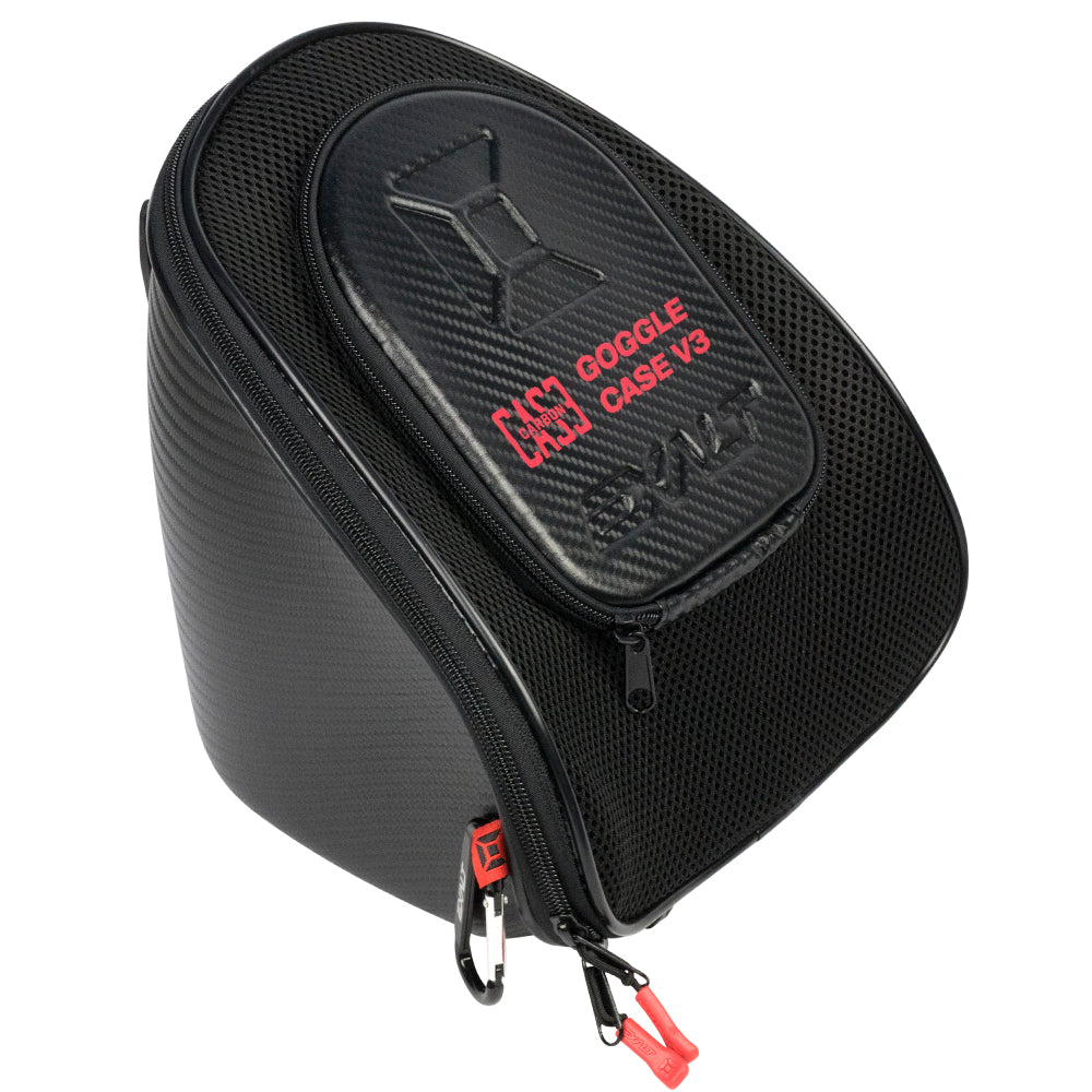 Exalt Carbon Universal Goggle Case - V3 Black/Red - Exalt
