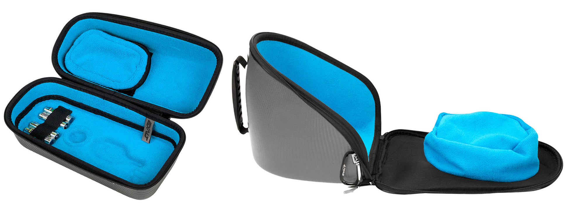 Exalt LE Universal Carbon V3 Goggle &amp; Loader Case - Charcoal Grey / Cyan Microfiber - Exalt