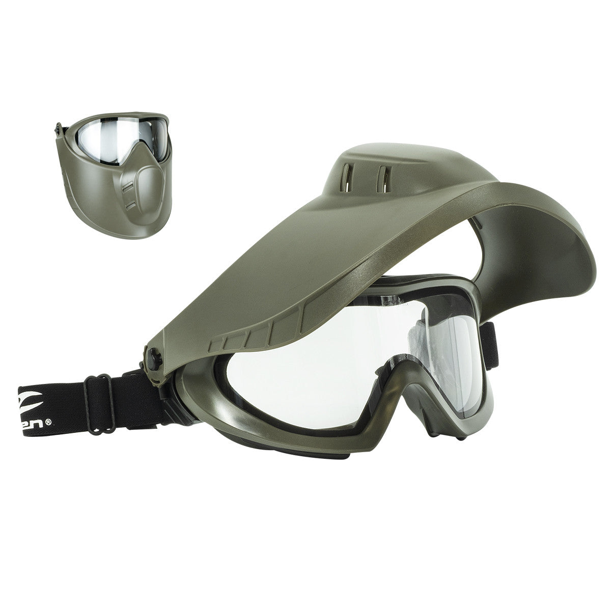 Valken VSM Thermal w/Face Shield Olive - Clear Lens - Valken Paintball