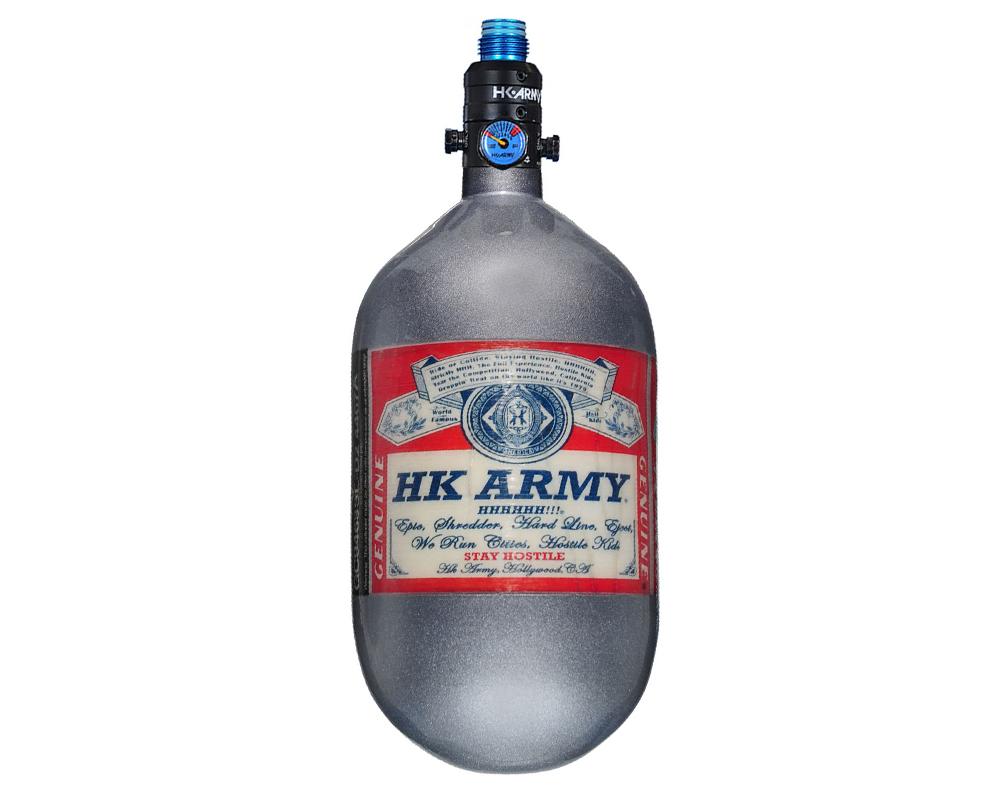 HK Army AeroLite "EXTRA LITE" Tank w/ Aerolite2 Pro Reg - 68ci / 4500psi - Hostileweiser Silver - HK Army