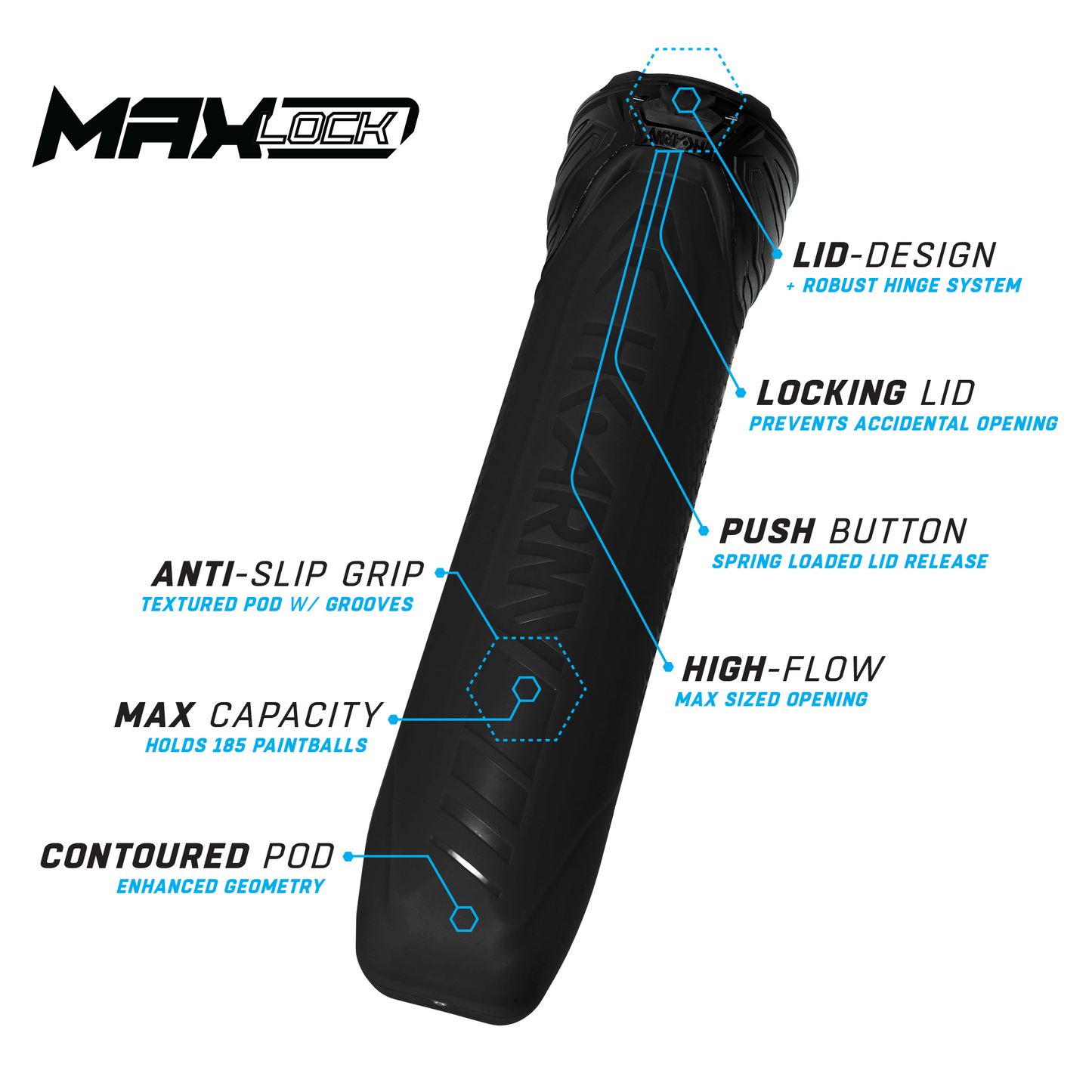 HK Army Maxlock Pods - Lock Lids 185 Rounds - 6 Pack