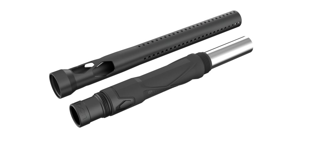CRBN Carbon IC Paintball Barrel - Graphic Red - Autococker Thread