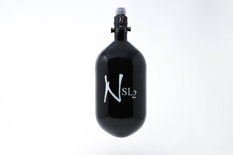 Ninja 68ci 4500psi SL2 HPA Paintball Tank - Black w/ White Logo
