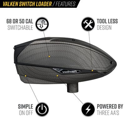 Valken VSL Electronic Loader - Alloy Series - Carbon - Valken Paintball