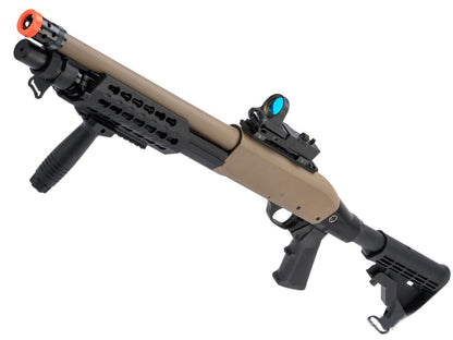 CYMA Sport Tactical M3 Super 90 3-Round Burst Airsoft Shotgun - Desert Tan - Evike
