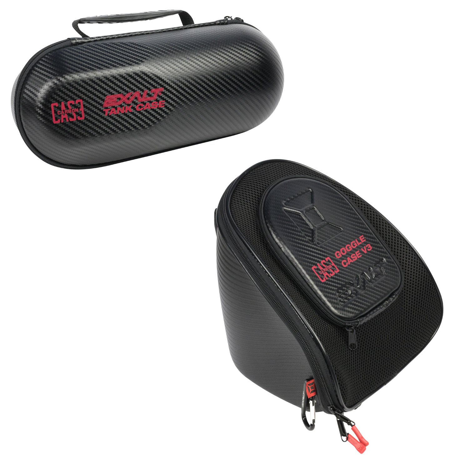 Exalt Paintball Carbon Loader/Goggle V3 Case Combo - Red - Exalt