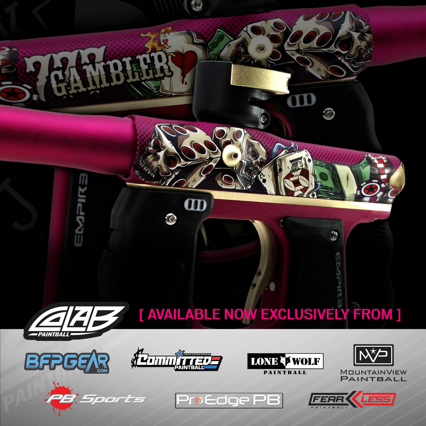 Empire Mini GS Paintball Gun w/ 2 Piece Barrel - Gambler Edition