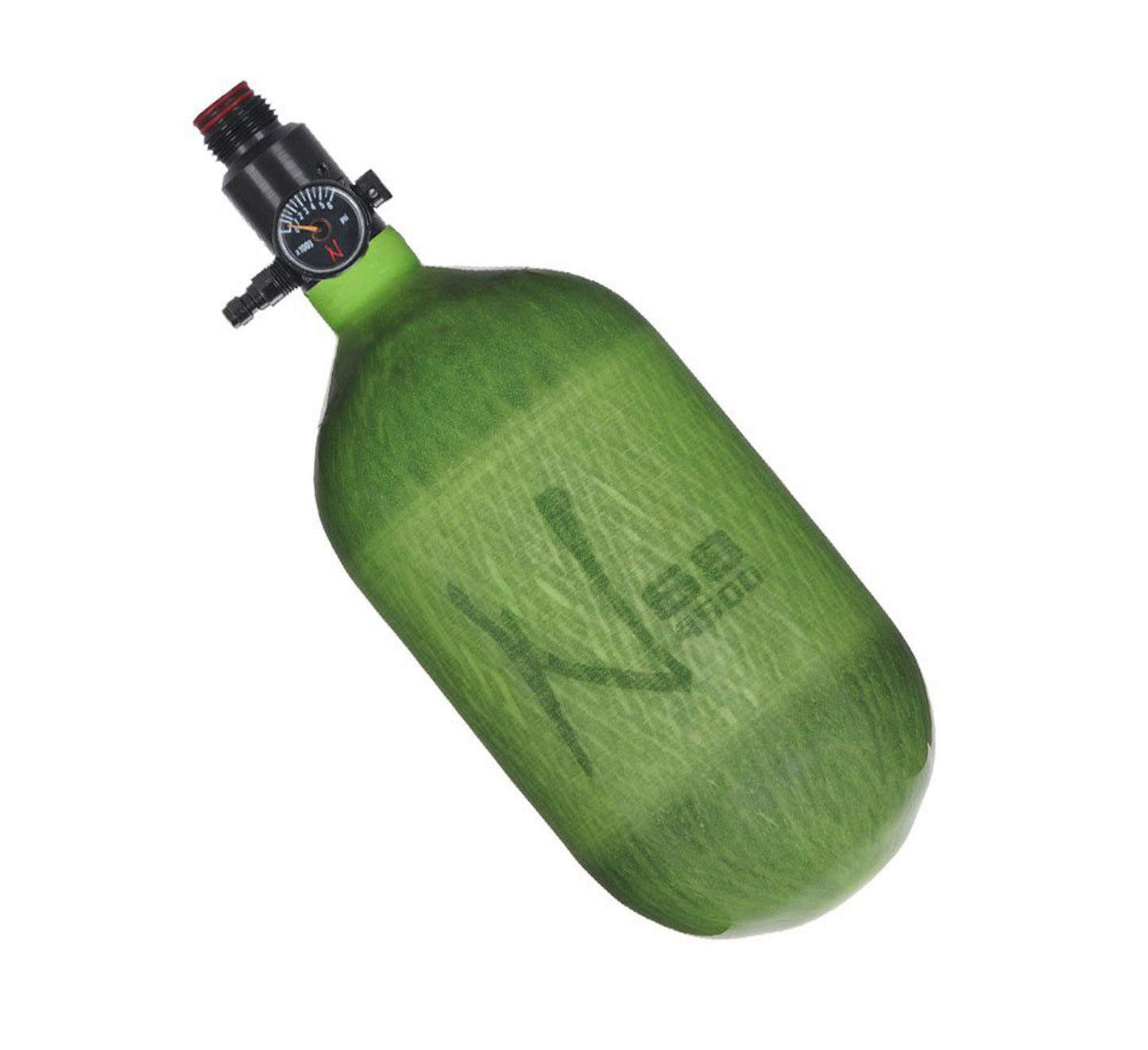 Ninja 68ci 4500psi HPA Tank - Translucent Lime - Standard Regulator - Ninja Paintball