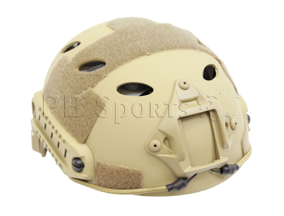 Tactical Helmet PJ-Style w/Shroud &amp; Rail - Tan - Valken