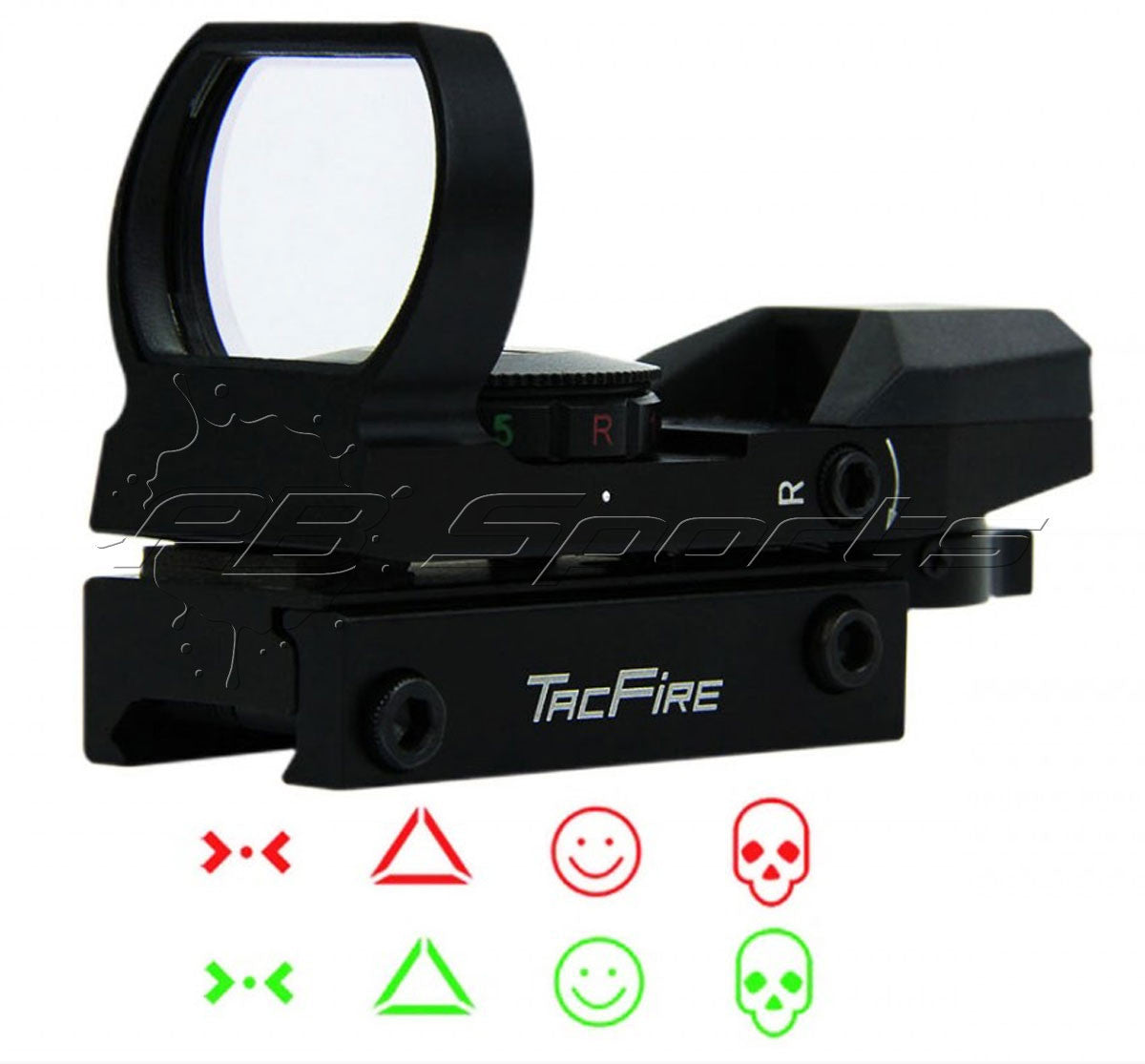 TACFIRE Tactical Dual Illuminated Multi Retical Sight - Predator Edition - Black - TACFIRE