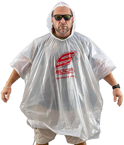 Social Paintball Disposable Rain Poncho w/ Hood for Adults 100% Waterproof - Social Paintball
