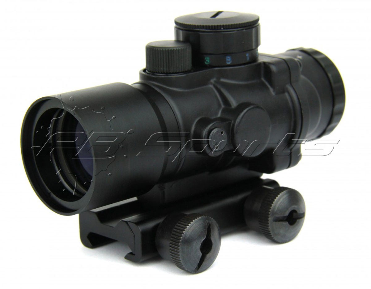 TACFIRE 3x30 Tri-Illuminated Ultra Compact Prism Scope - Black - TACFIRE