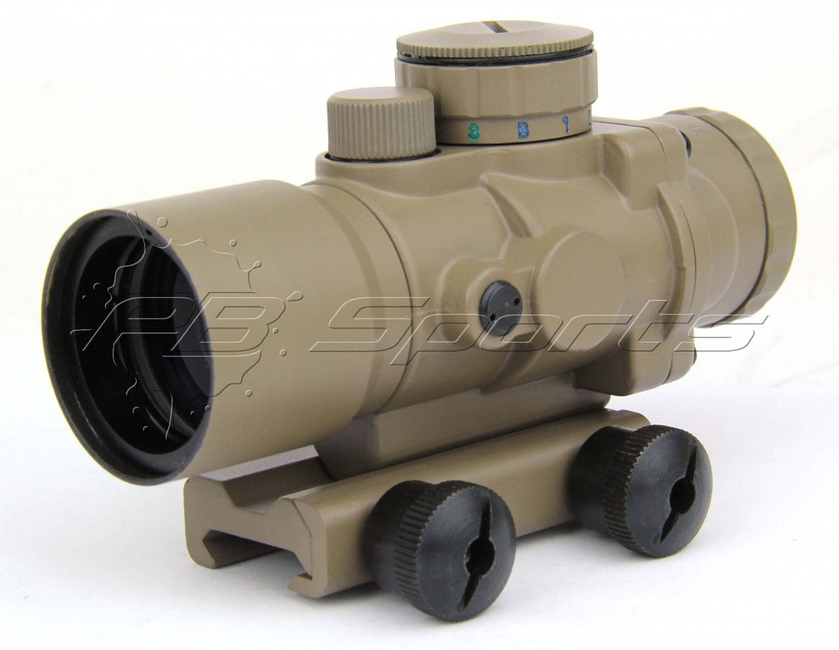 TACFIRE 3x30 Tri-Illuminated Ultra Compact Prism Scope - FDE - TACFIRE