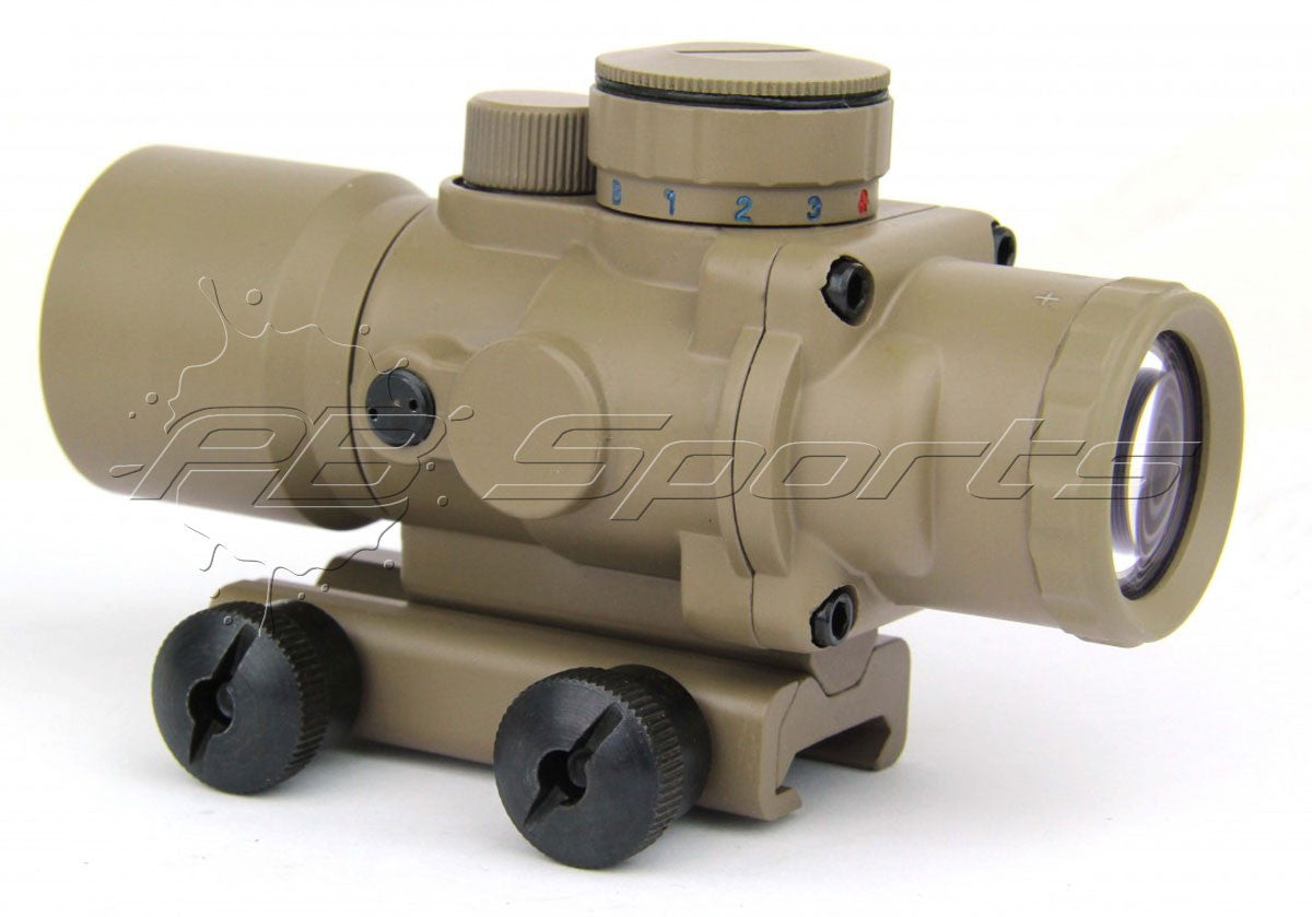 TACFIRE 3x30 Tri-Illuminated Ultra Compact Prism Scope - FDE - TACFIRE